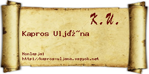 Kapros Uljána névjegykártya